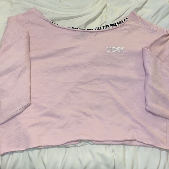 Victoria's Secret PINK Light Pink Off-the-shoulder Sweater. - Picture 3 of 7